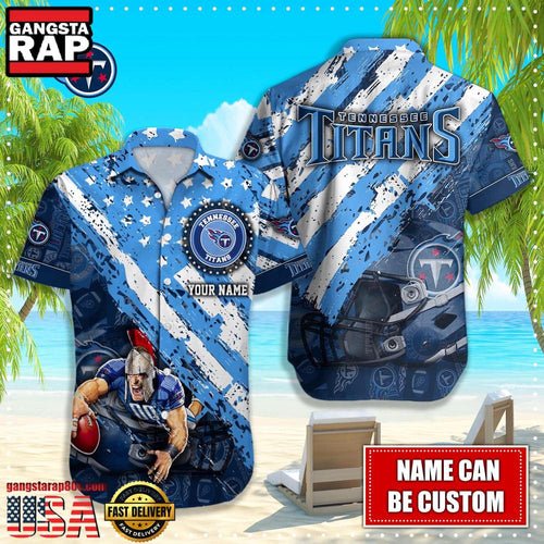 NFL Tennessee Titans American Flag custom Hawaiian Shirts For Men Women
