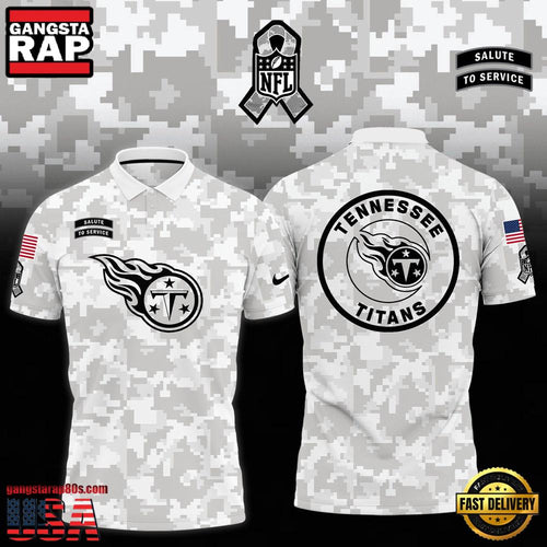 NFL Tennessee Titans Camo 2025 Salute to Service Polo Shirt