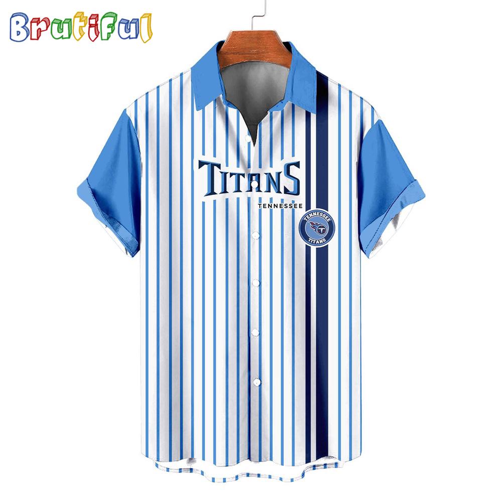 NFL Tennessee Titans Classic Retro Mascot Line Summer Beach Hawaiian Shirt