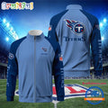 NFL Tennessee Titans Football Team Custom Name Standing Neck Zipper Jacket