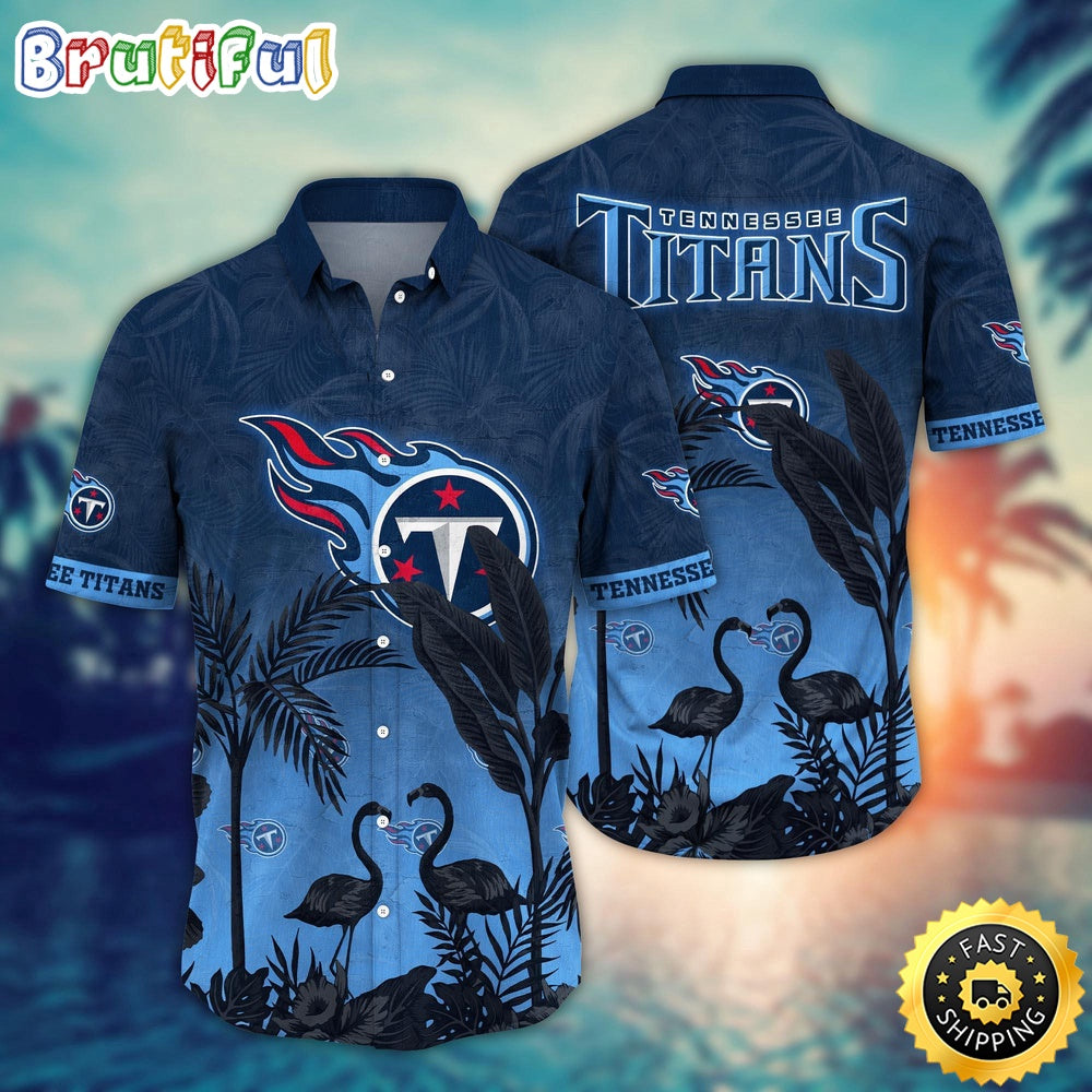 NFL Tennessee Titans Hawaii Shirt Flamingo And Flower Funny Aloha Shirt