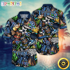 NFL Tennessee Titans Hawaii Shirt Flower Tiki Me Off Aloha Shirt