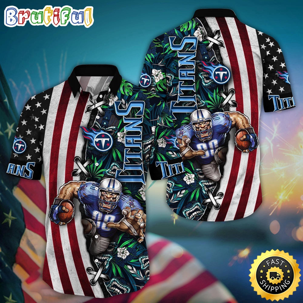 NFL Tennessee Titans Hawaii Shirt Mascot Aloha Summer Shirt
