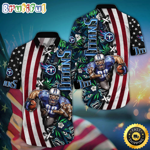 NFL Tennessee Titans Hawaii Shirt Mascot Aloha Summer Shirt