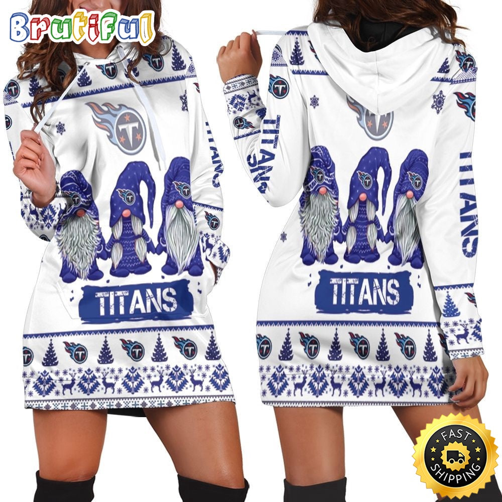 NFL Tennessee Titans Hoodie Dress Gnomes All Over Print Hoodie Women