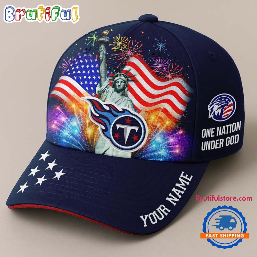 NFL Tennessee Titans One Nation Under God Happy Independence Day Custom Classic Cap