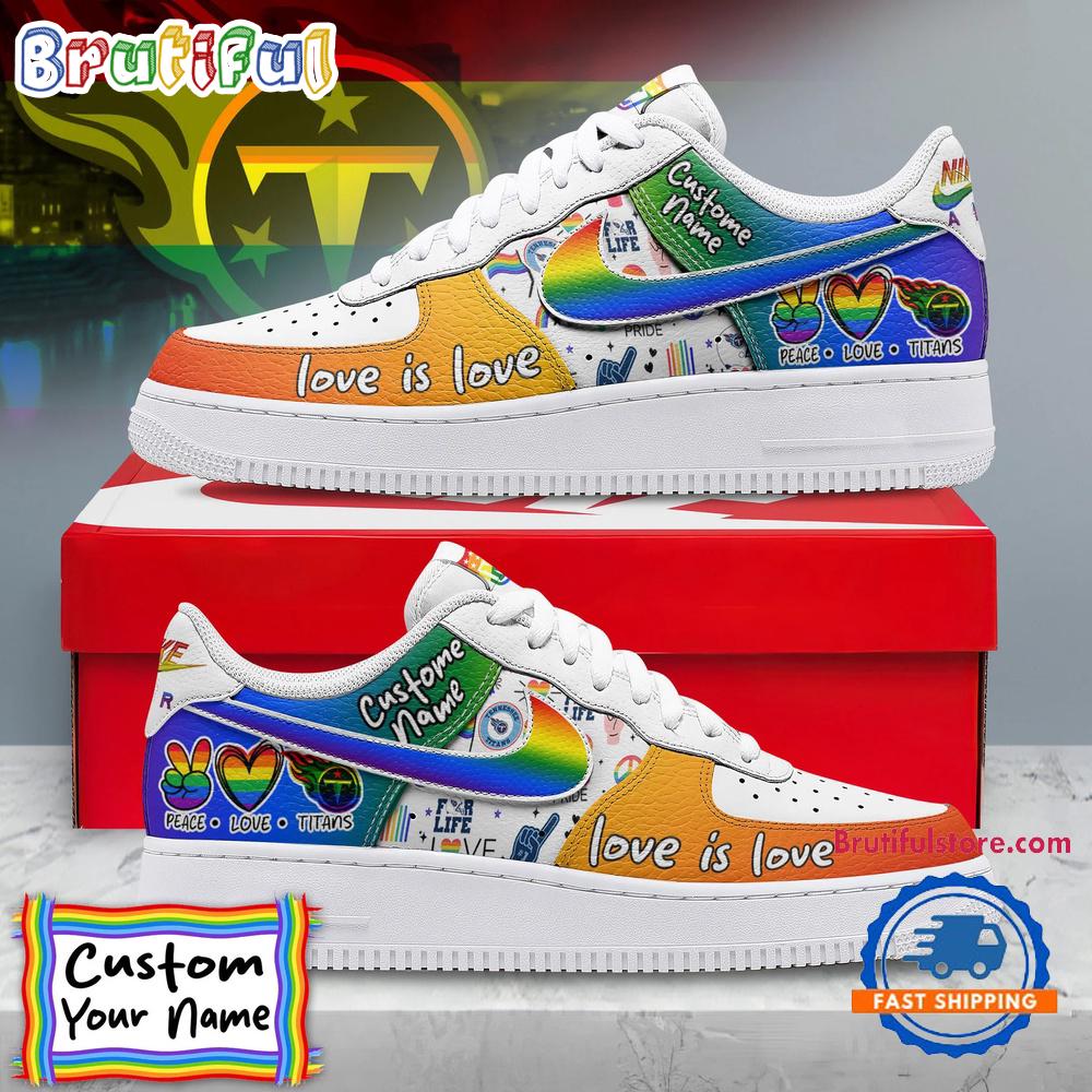 NFL Tennessee Titans Pride Peace Love Lions Custom Air Force 1 Shoes Sneaker