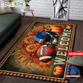 NFL Tennessee Titans Pumpkin Flower Football Halloween Rectangle Rug