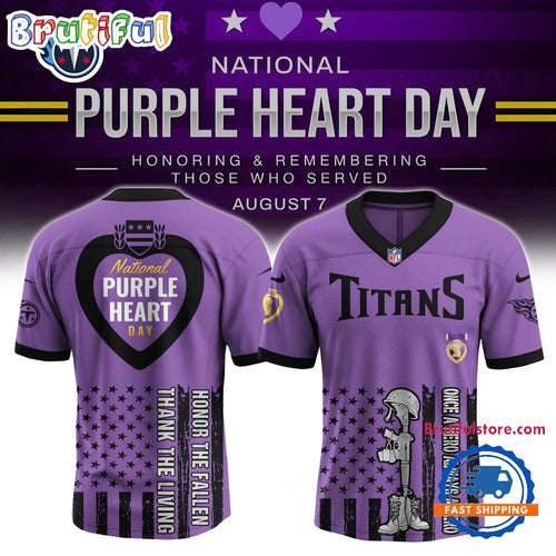NFL Tennessee Titans Purple Heart Day Limited Edition Football Jersey