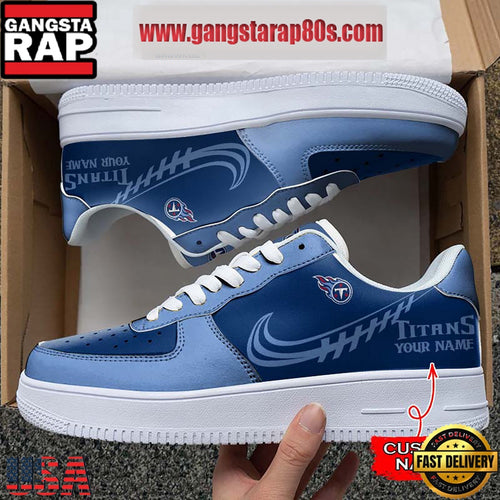 NFL Tennessee Titans Unique Design Custom Name Air Force 1 Sneaker Shoes