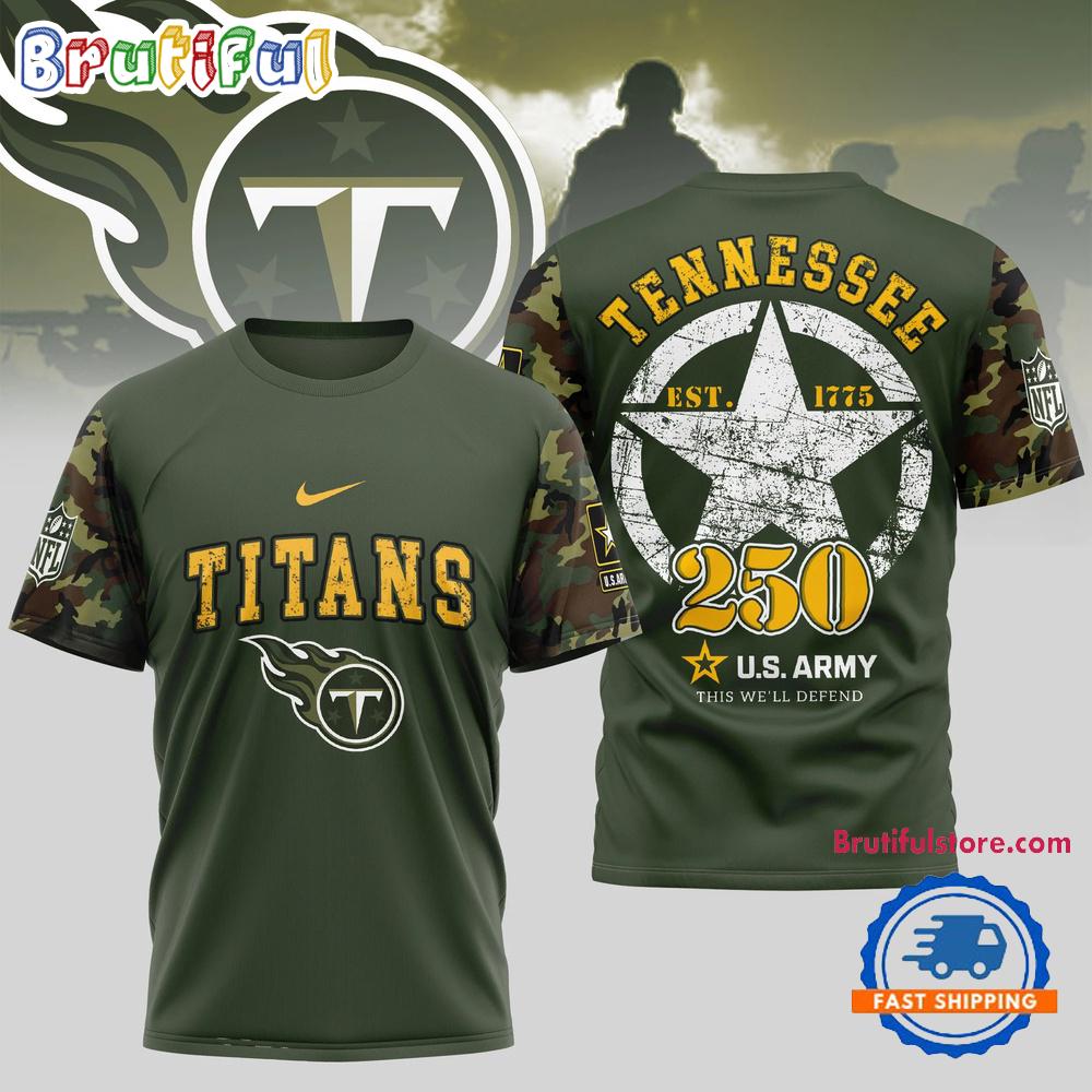 NFL Tennessee Titans US Army 250th Birthday Celebration 3D Shirt