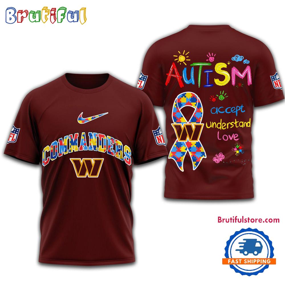 NFL Washington Commanders 2025 Autism Awareness 3D Shirt