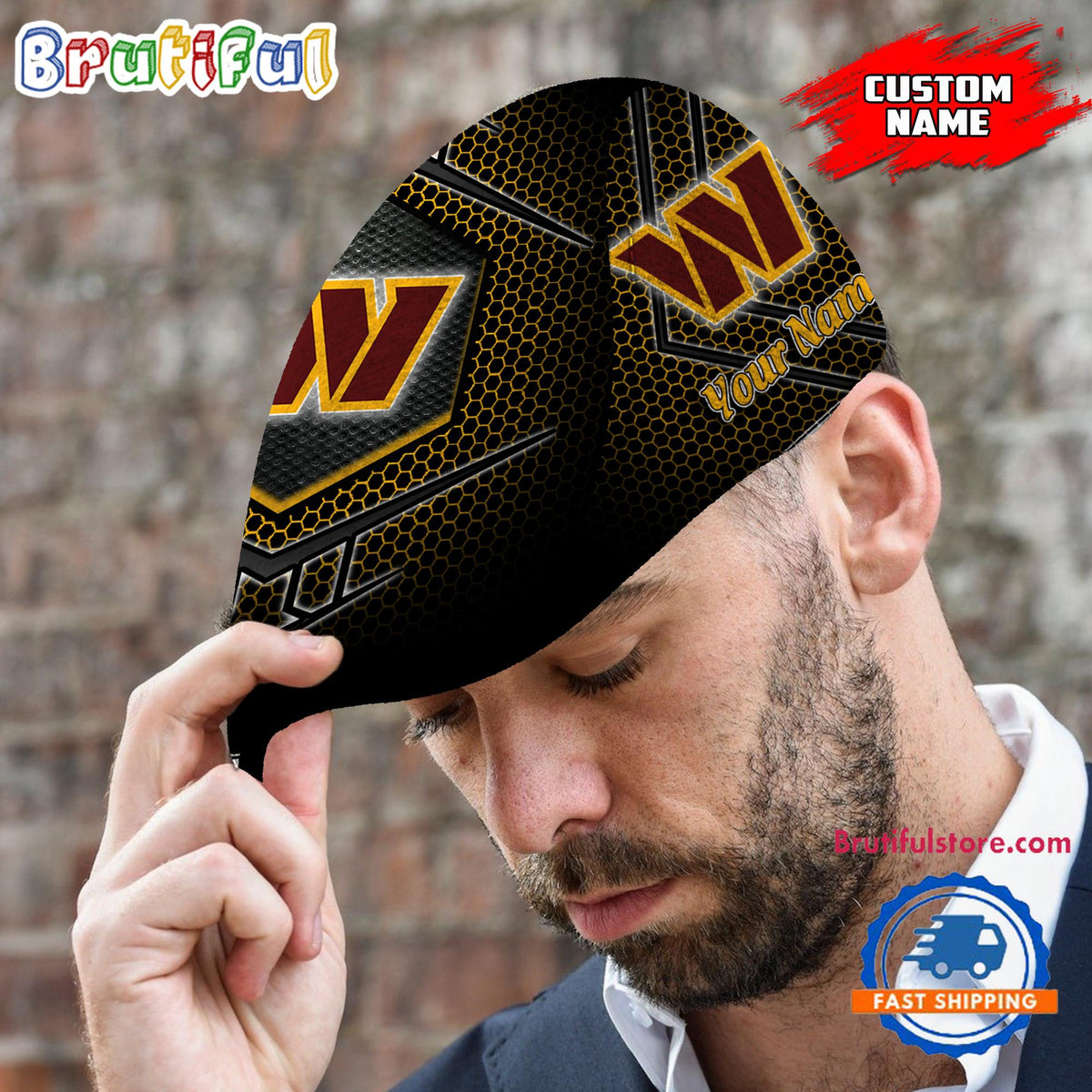 NFL Washington Commanders Classic Jeff Cap, Football Team Versatile Jeff Cap