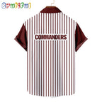 NFL Washington Commanders Classic Retro Mascot Line Summer Beach Hawaiian Shirt