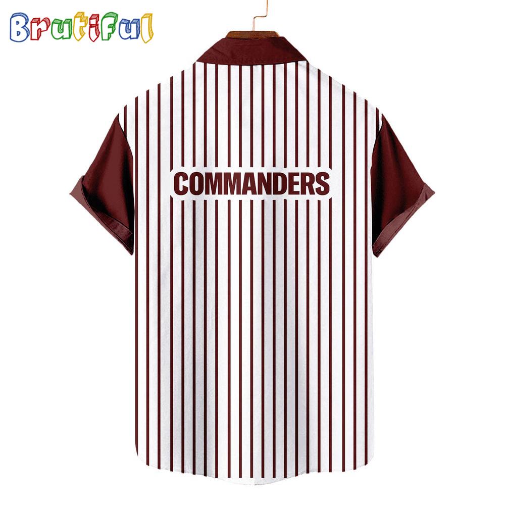 NFL Washington Commanders Classic Retro Mascot Line Summer Beach Hawaiian Shirt