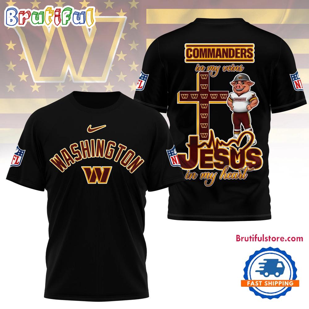 NFL Washington Commanders Football And Jesus 3D Shirt