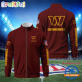 NFL Washington Commanders Football Logo Team Standing Neck Zipper Jacket, Custom Football Zipper Jacket