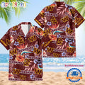 NFL Washington Commanders Football Team Flower Summer Design Hawaiian Button Shirt