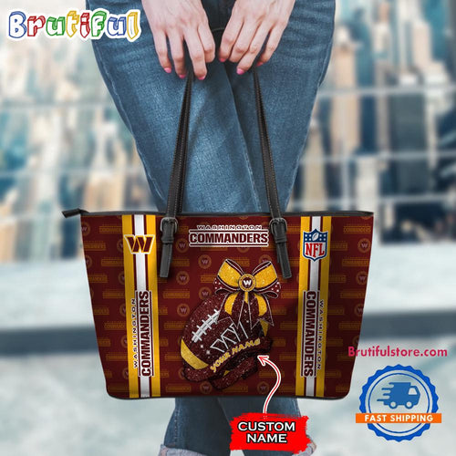 NFL Washington Commanders Football Team Women’s Leather Tote Bag