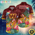 NFL Washington Commanders Hawaii Shirt Flamingo And Flower Aloha Shirt