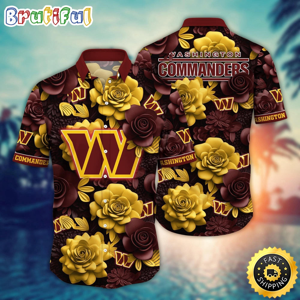 NFL Washington Commanders Hawaii Shirt Flower Aloha Spirit Shirts