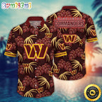 NFL Washington Commanders Hawaii Shirt Flower Beachy Keen Fashion