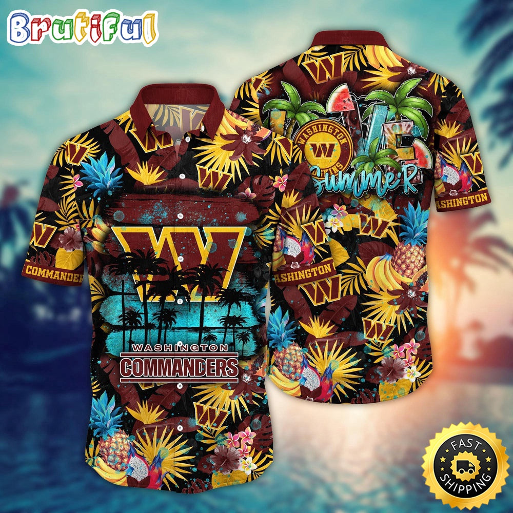 NFL Washington Commanders Hawaii Shirt Flower Relaxed Island Wear