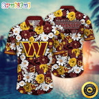 NFL Washington Commanders Hawaii Shirt Flower Sunny Day Essentials