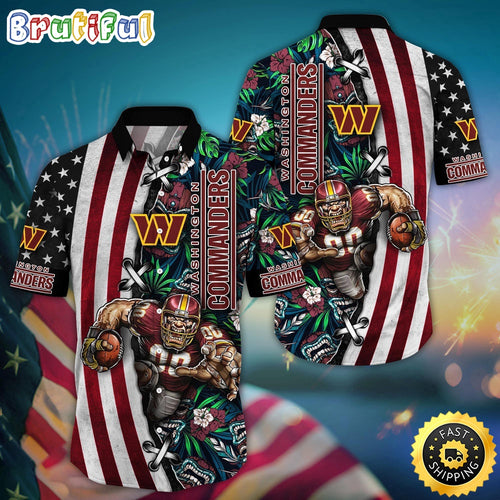 NFL Washington Commanders Hawaii Shirt Mascot Aloha Summer Shirt