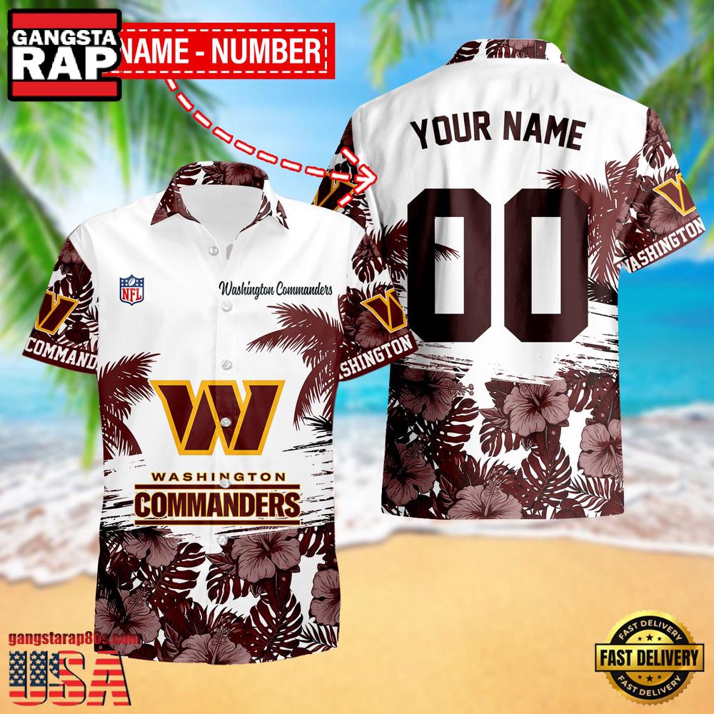 NFL Washington Commanders New Design 2025 Custom Name Number Hawaiian Shirt