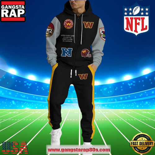 NFL Washington Commanders Holiday Christmas Zip Hoodie Joggers Set