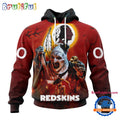 NFL Washington Commanders Horror Terrifier Ghoulish Valak Halloween Football Hoodie