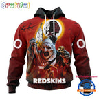 NFL Washington Commanders Horror Terrifier Ghoulish Valak Halloween Football Hoodie