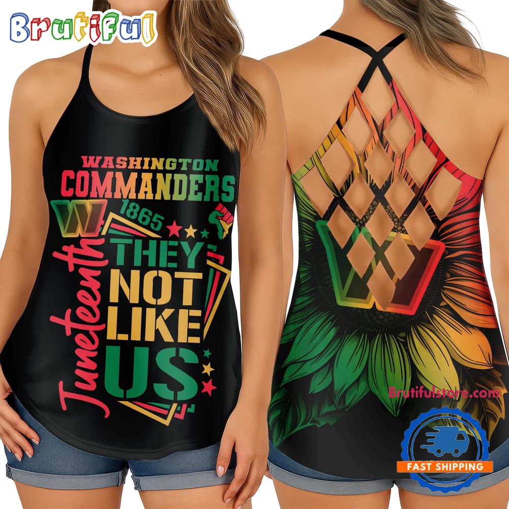 NFL Washington Commanders Juneteenth 1865 They Not Like US Women’s Criss Cross Tank Top