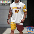 NFL Washington Commanders Logo Team Design T Shirt And Shorts Set