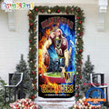 NFL Washington Commanders Mascot Football Christmas Door Cover, Football Xmas Door Cover