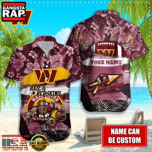 NFL Washington Commanders Mascot Football Hawaiian Shirt For Men Women
