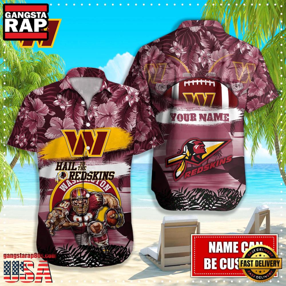 NFL Washington Commanders Mascot Football Aloha Hawaiian Shirt