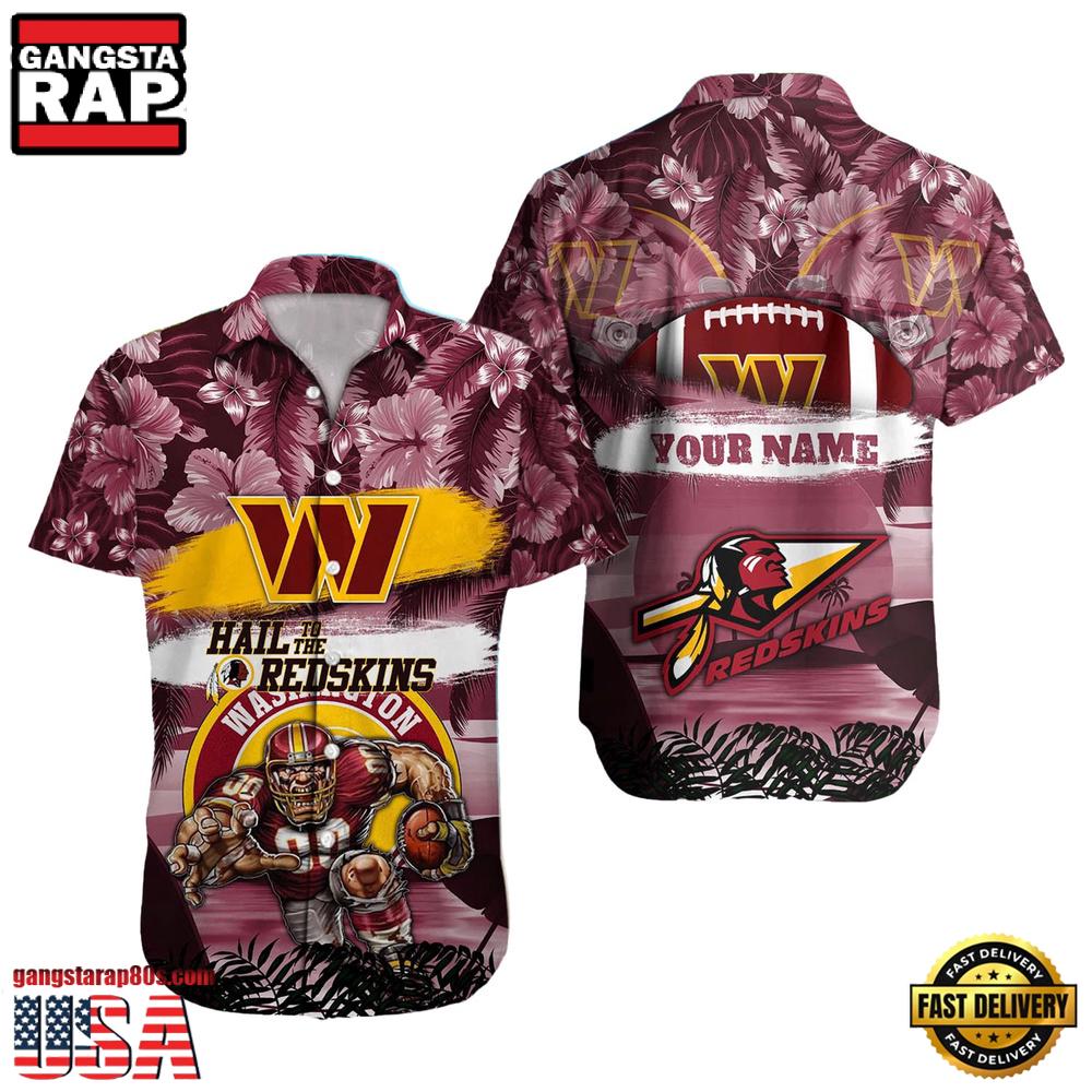 NFL Washington Commanders Mascot Football Aloha Hawaiian Shirt