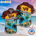 NFL Washington Commanders Palm Tree Summer Beach Aloha Hawaiian Shirt