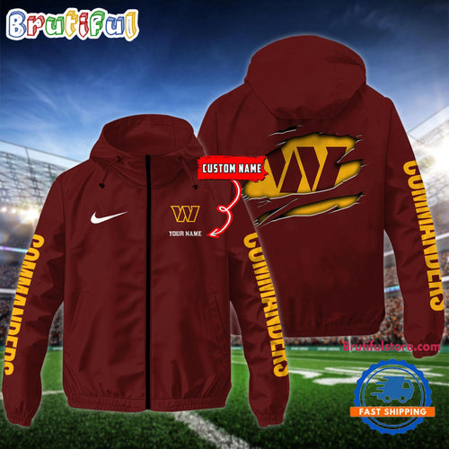 NFL Washington Commanders Special Football Logo Team Design Windbreaker Outdoor Jacket