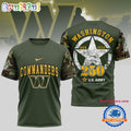 NFL Washington Commanders US Army 250th Birthday Celebration 3D Shirt