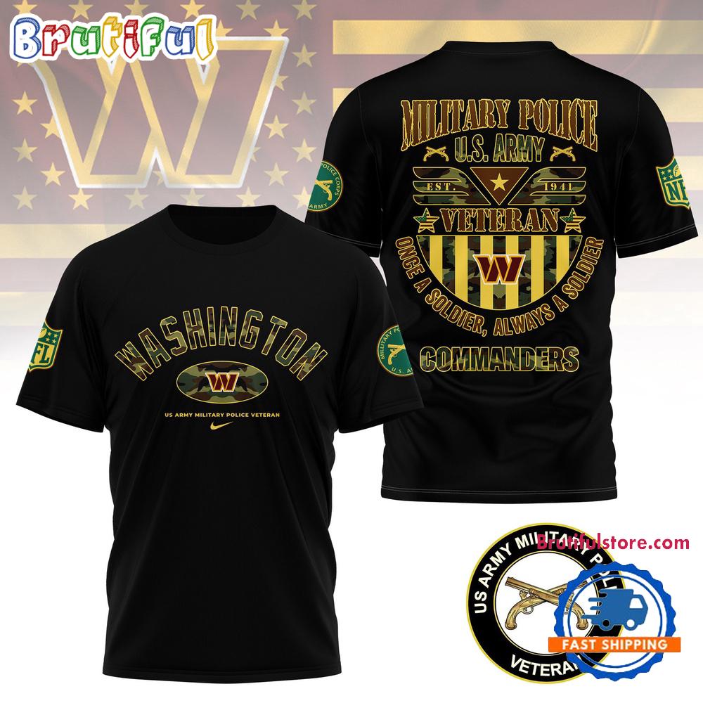 NFL Washington Commanders US Army Military Police Veteran 3D Shirt