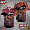 NFL Washington Commanders Warrior Mascot Custom Name Aloha Hawaiian Shirt