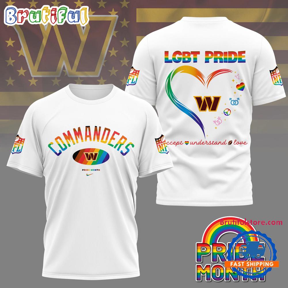 NFL Washington Commanders x Pride Month 2025 3D Shirt, Football Accept Understand Love TShirt
