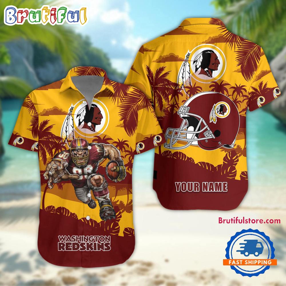 NFL Washington Redskin Football Mascot Summer Hawaiian Shirt