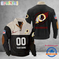 NFL Washington Redskin Football Team Custom Name And Number Buttoned Collar Sweatshirt