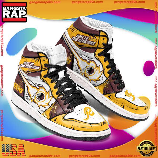 NFL Washington Redskins Football Logo Team Air Jordan 1 Running Sneakers Shoes