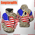 NFL Washington Redskins US Flag Camo Veteran Unisex Hoodie