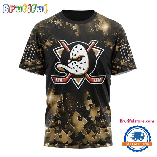 NHL Anaheim Ducks Autism Awareness Hockey New Design TShirt, Sweatshirt, Hoodie